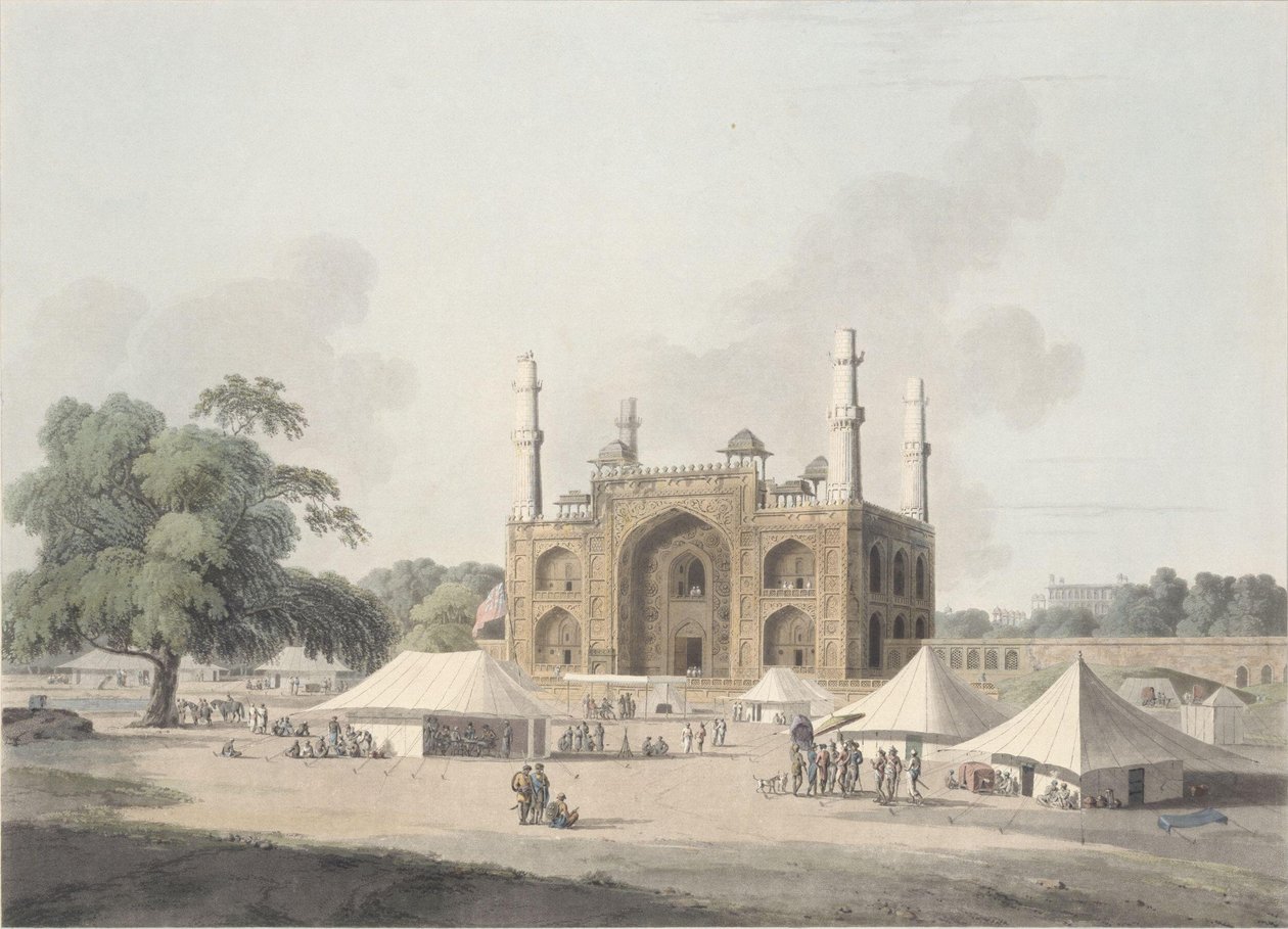 Tor des Grabes des Kaisers Akbar in Secundra, nahe Agra von Thomas Daniell