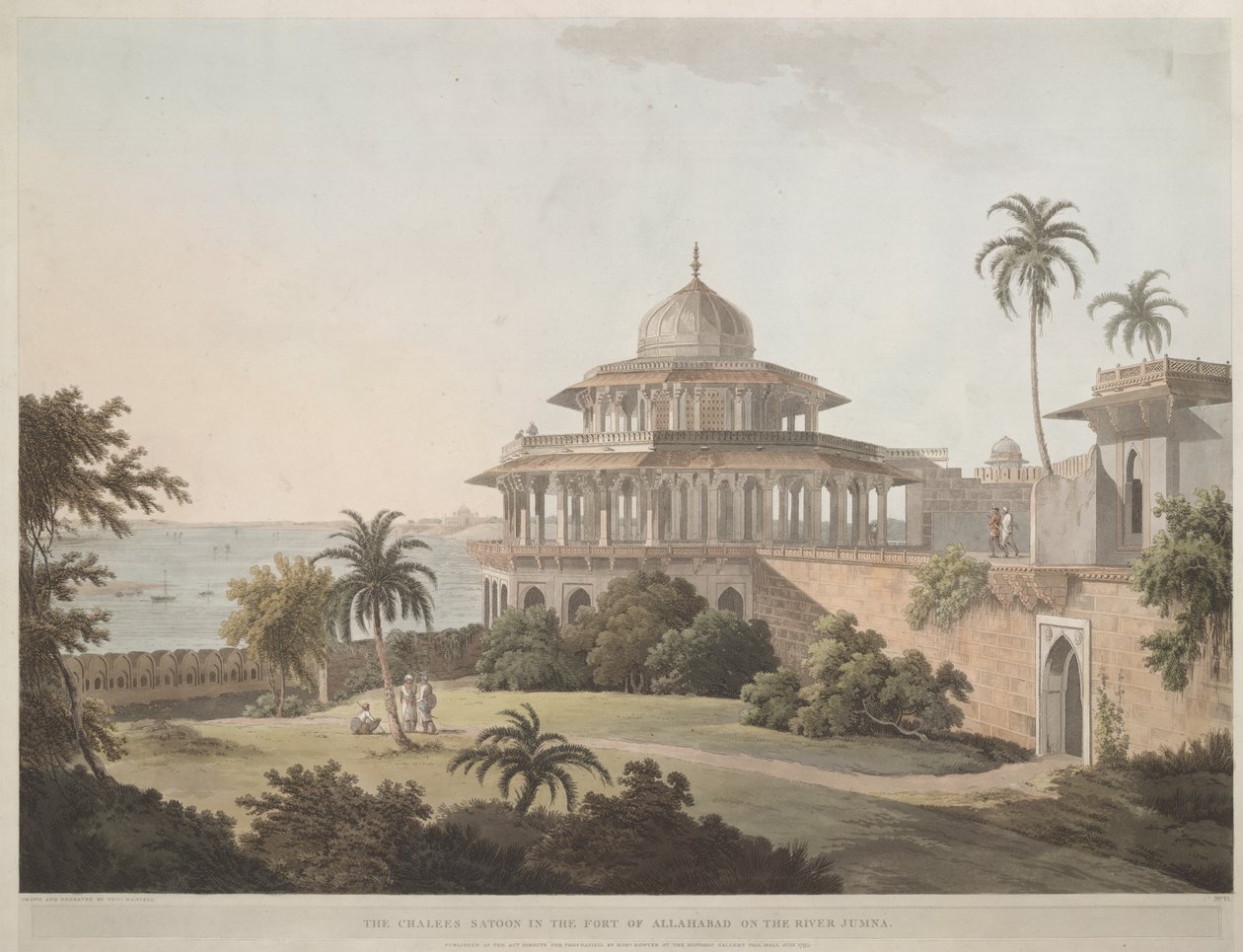 Die Chalees Satoon im Fort von Allahabad am Fluss Jumna von Thomas Daniell