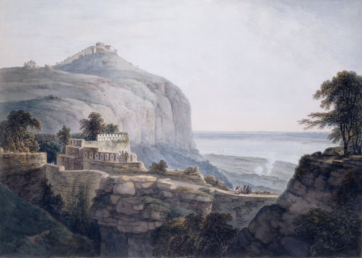 Die Nordwestansicht von Rohtasgarh, Bihar von Thomas Daniell