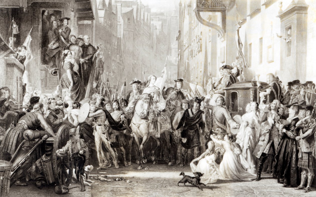 Prinz Charles Edward (1720-88) und die Highlander betreten Edinburgh nach der Schlacht von Preston, 21. September 1745 von Thomas Duncan