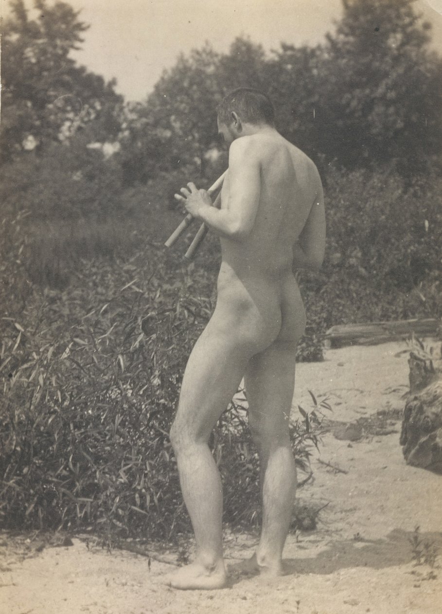 Thomas Eakins, Akt, der Flöte spielt, ca. 1883 von Thomas Eakins