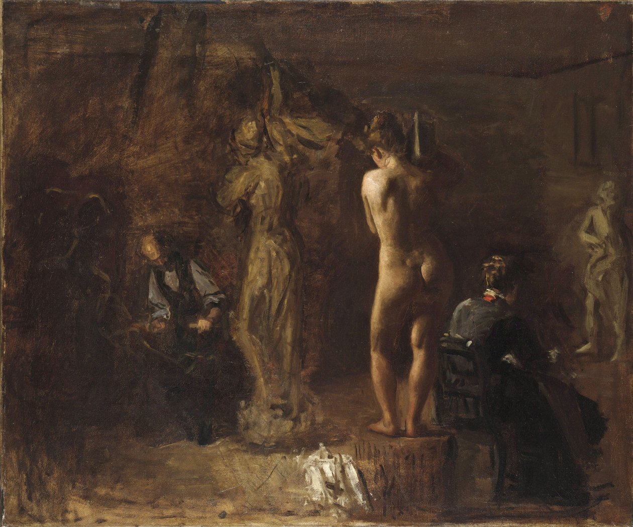 William Rush schnitzt seine allegorische Figur des Schuylkill River von Thomas Eakins