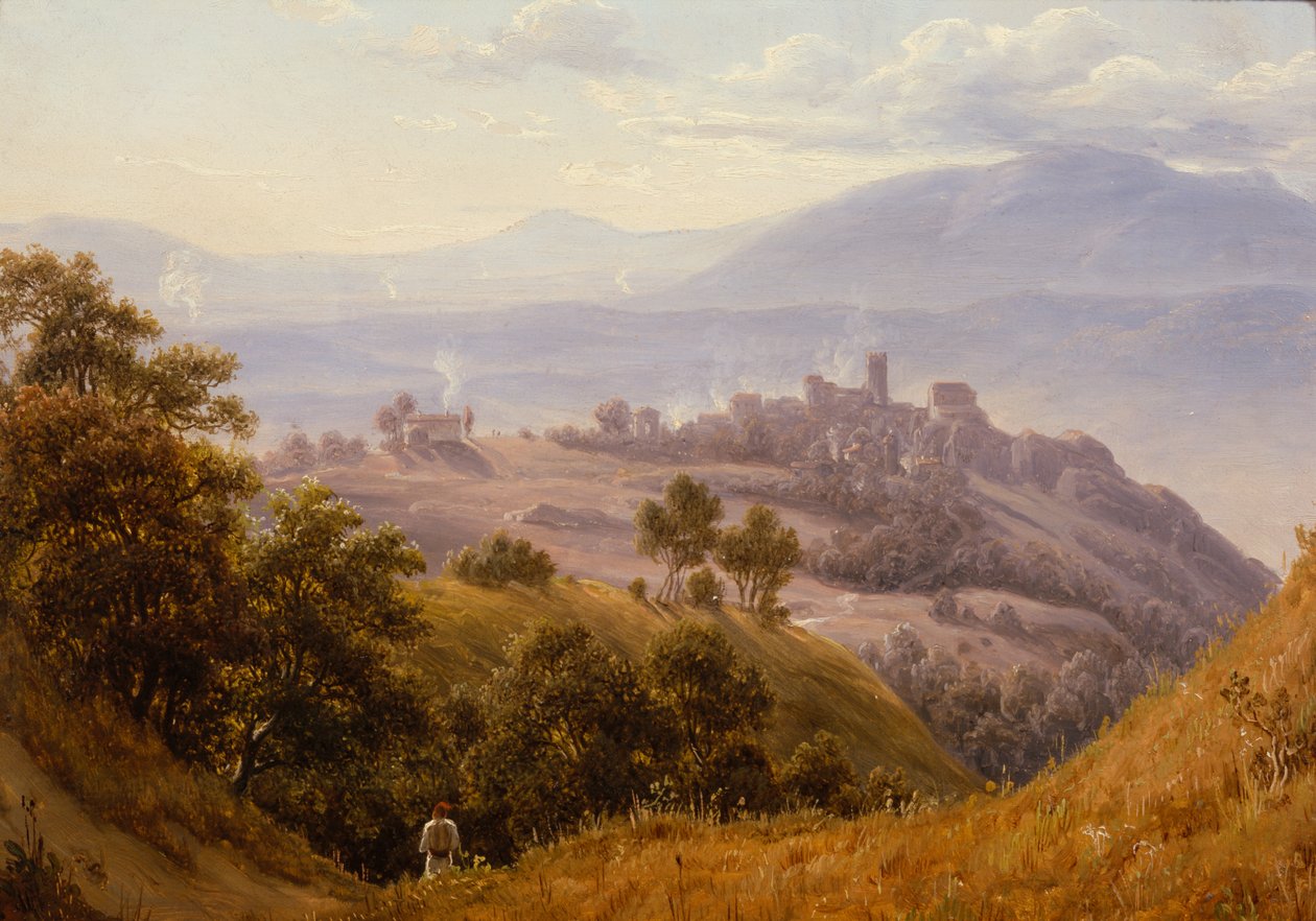 Blick auf Olevano, um 1834 von Thomas Fearnley