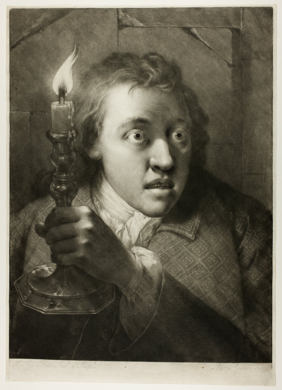 Junger Mann mit einer Kerze, aus Lebensgroße Köpfe von Thomas Frye