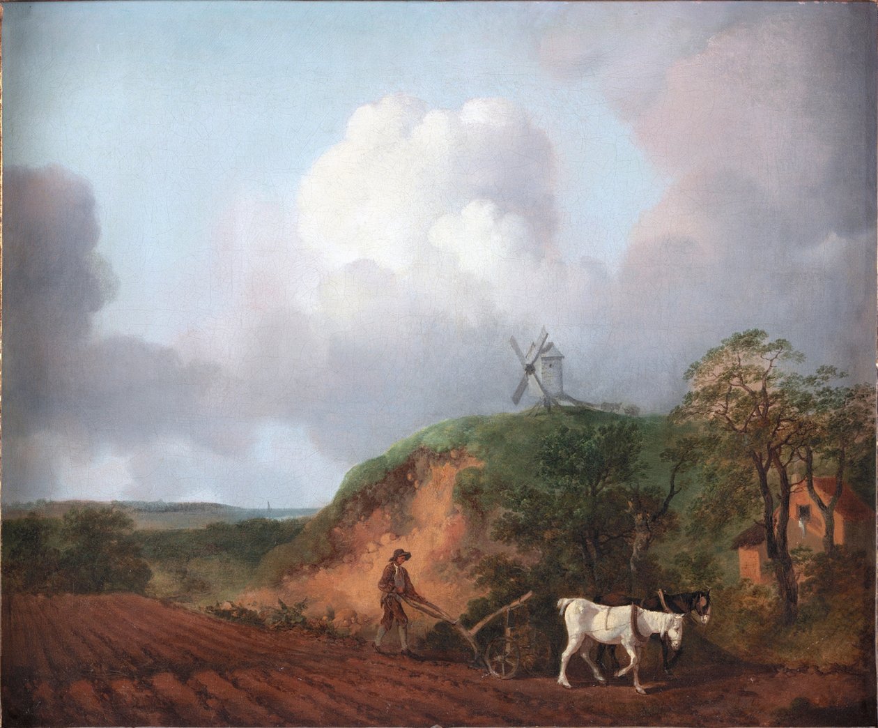 Bauer pflügt mit zwei Pferden, 1750-1753 von Thomas Gainsborough