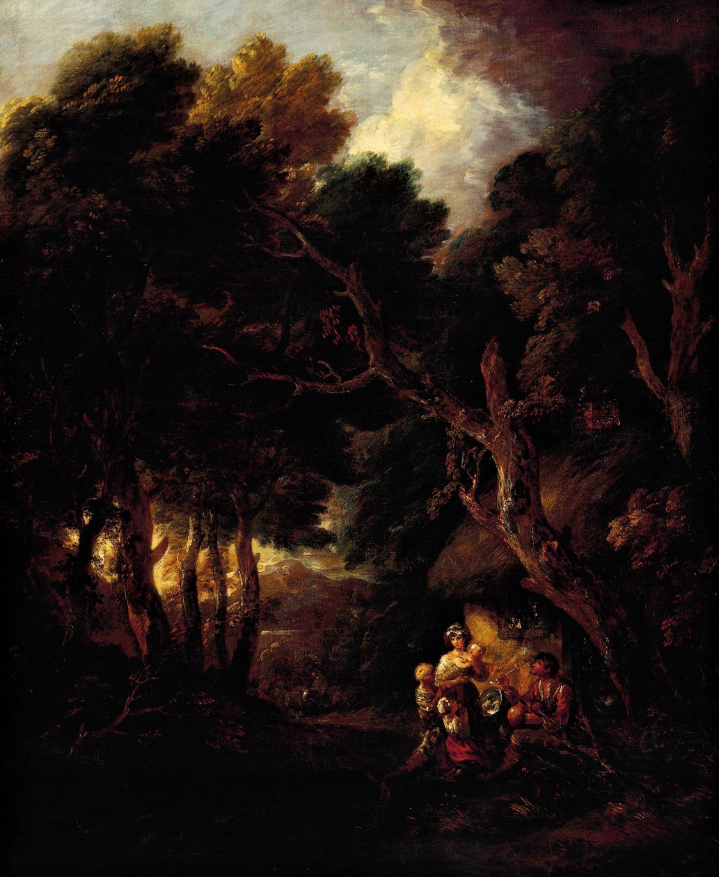Pfeiferauchender Bauer vor der Tür seiner Hütte von Thomas Gainsborough