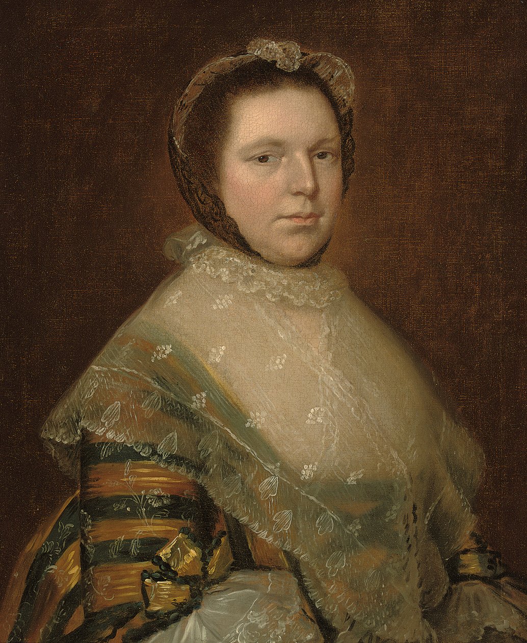 Porträt von Elizabeth Prowse, Halbfigur, in einem blauen und goldenen Kleid von Thomas Gainsborough