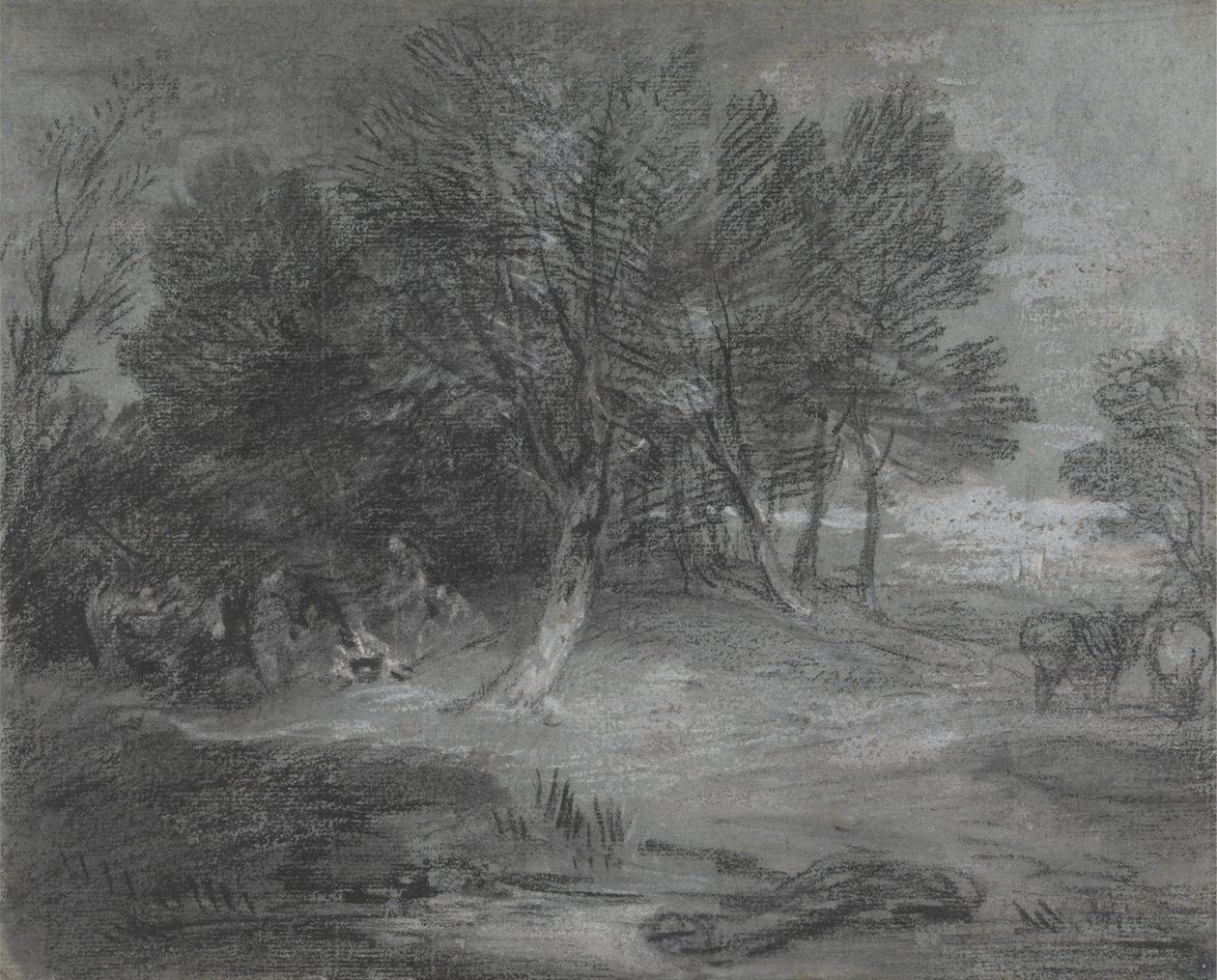 Waldlandschaft mit Zigeunerlager von Thomas Gainsborough