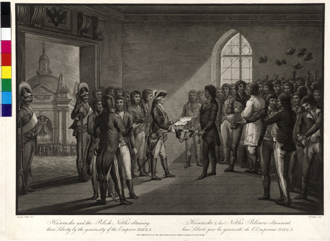 Tadeusz Kosciuszko und die polnischen Aristokraten fordern von Zar Paul I. ihre Freiheit zurück von Thomas Gaugain