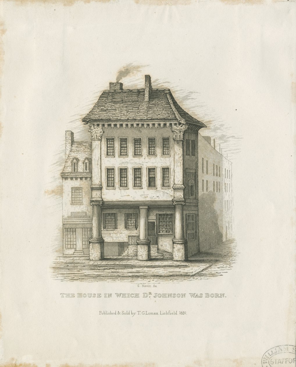 Lichfield - Geburtsort von Dr. Johnson: Gravur von Thomas George Lomax