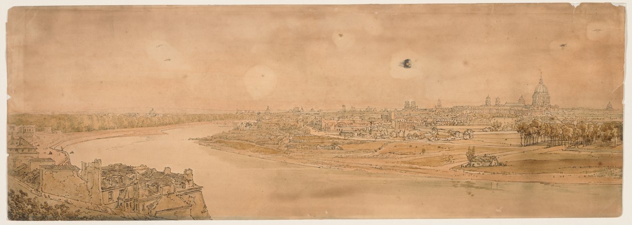 Eine Auswahl von zwanzig der malerischsten Ansichten von Paris: Ein Gesamtblick auf Paris, aufgenommen von Chaillot von Thomas Girtin