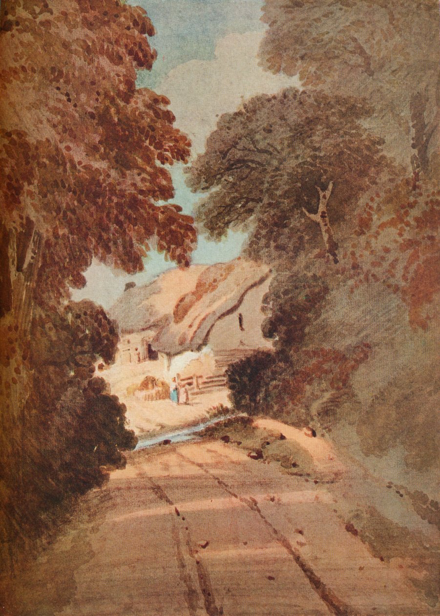 Gasse und Hütten, ca. 1800 von Thomas Girtin