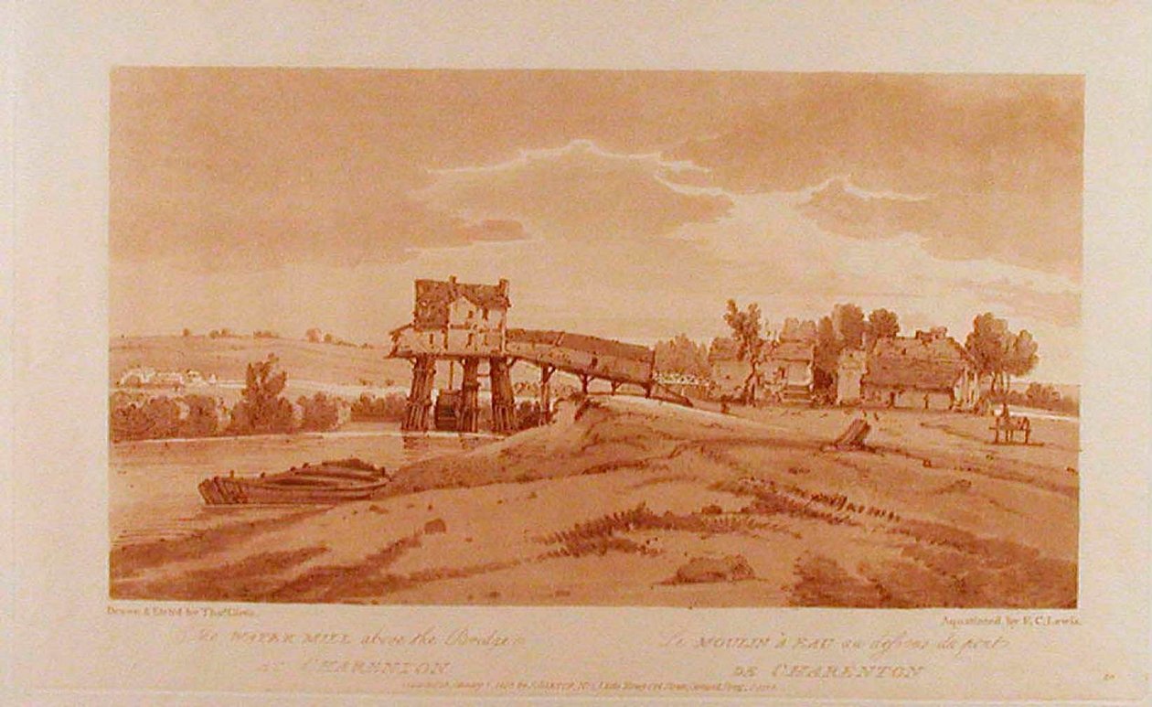 Die Wassermühle über der Brücke bei Charenton von Thomas Girtin