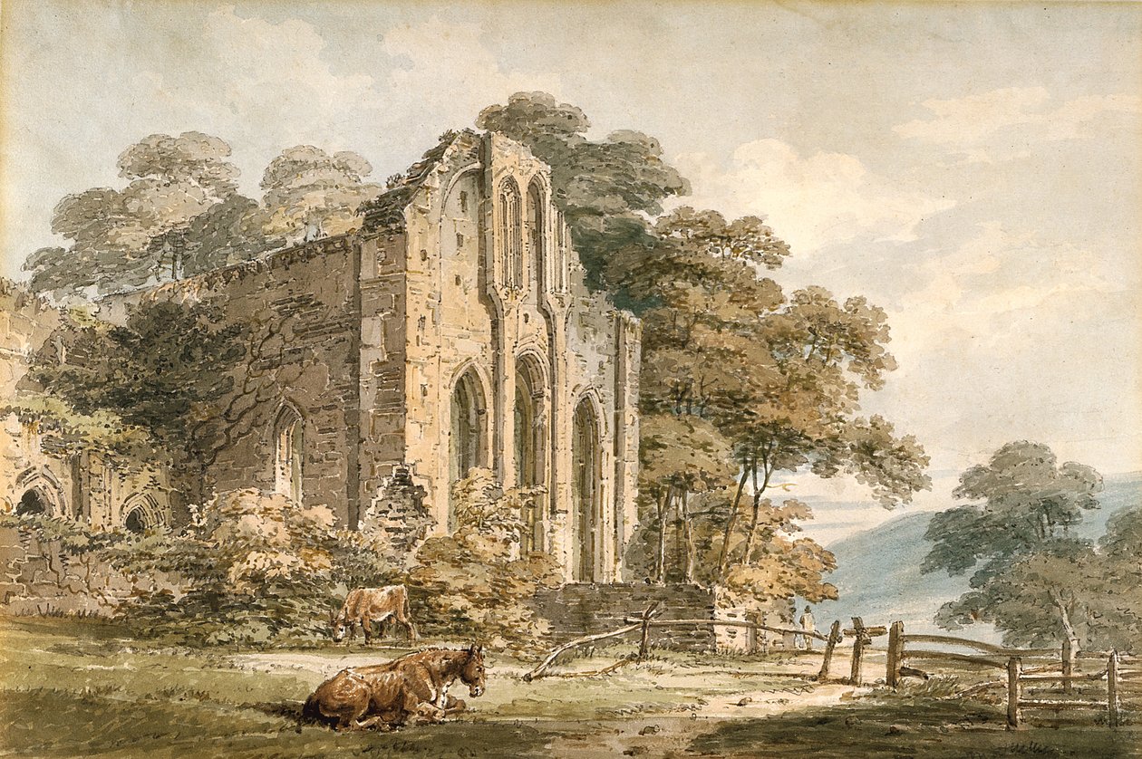 Valle Crucis Abtei, Denbighshire, Nordwales von Thomas Girtin