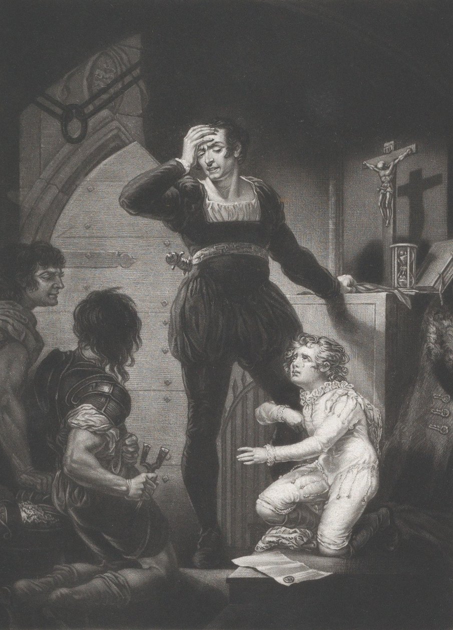 Prinz Arthur und Hubert, Shakespeare, König Johann, Akt 4, Szene 1 von Thomas Goff Lupton