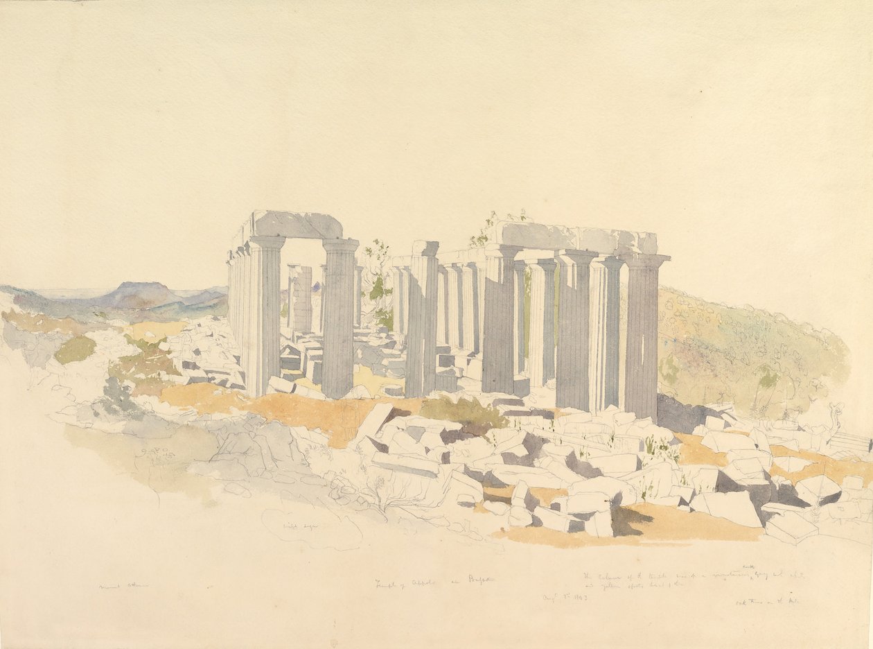 Der Tempel des Apollo in Bassae, 1843 von Thomas Hartley Cromek