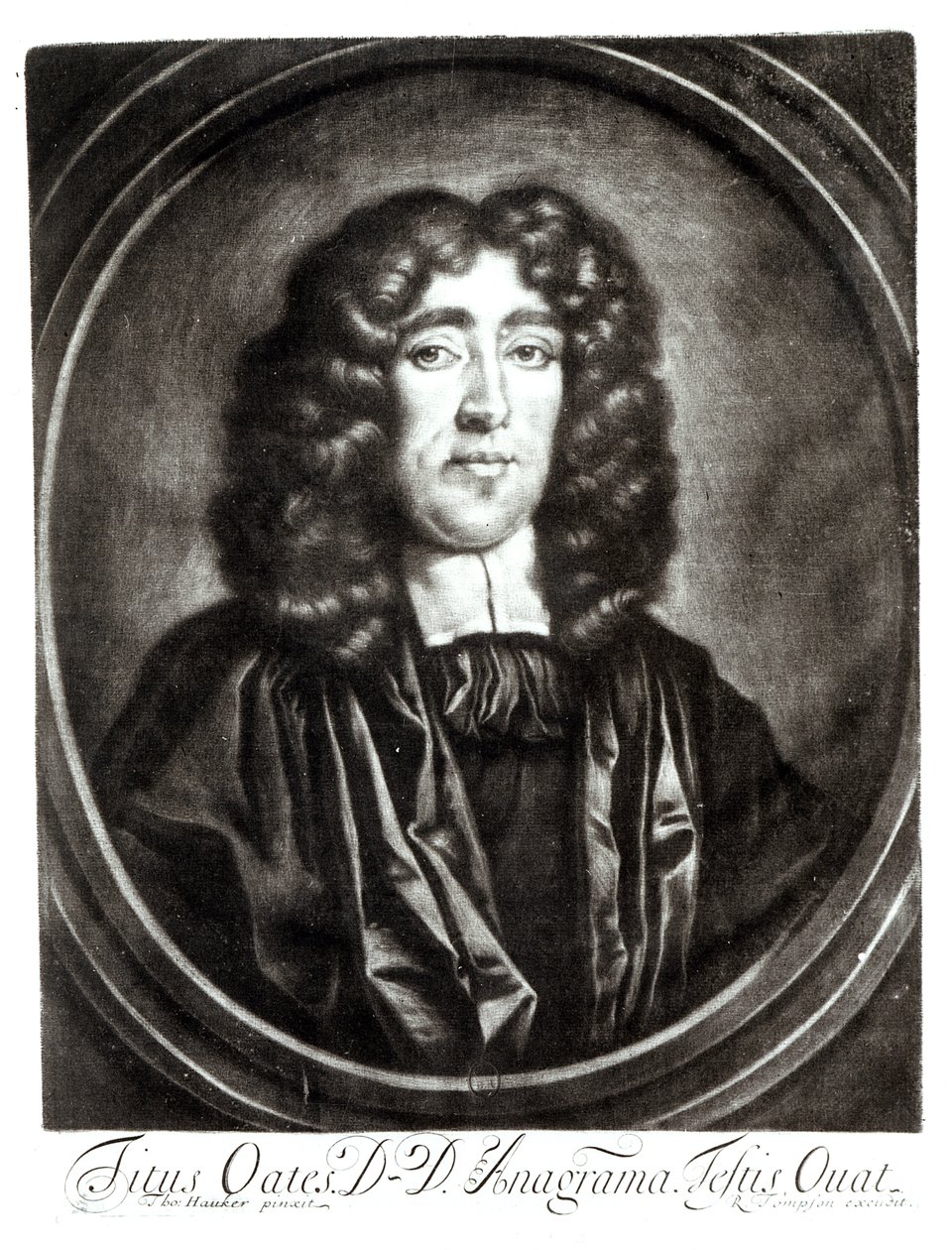 Porträt von Titus Oates (1649-1705), graviert von R. Thompson von Thomas Hawker