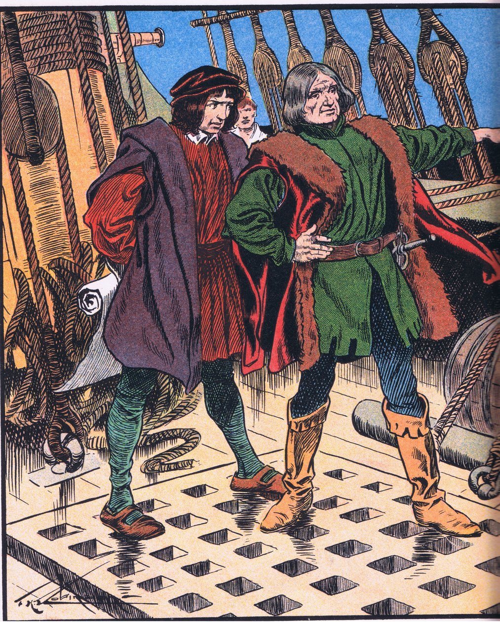 Kolumbus auf seiner Reise nach Amerika von Thomas Heath Robinson