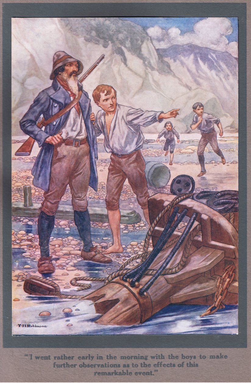 Ich ging ziemlich früh am Morgen mit den Jungen, um weitere Beobachtungen zu machen von Thomas Heath Robinson