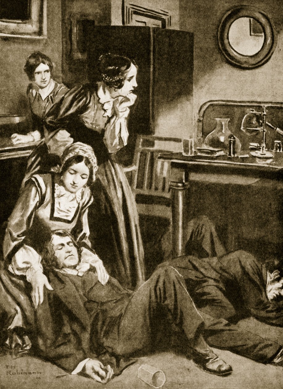 James Simpson und seine Assistenten entdecken Chloroform, November 1847 von Thomas Heath Robinson