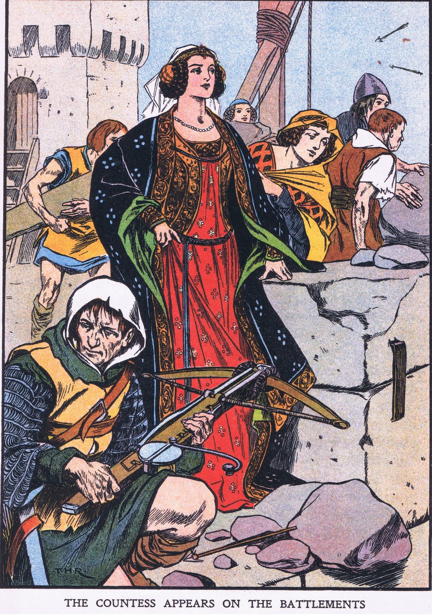 Die Gräfin erscheint auf den Zinnen von Thomas Heath Robinson