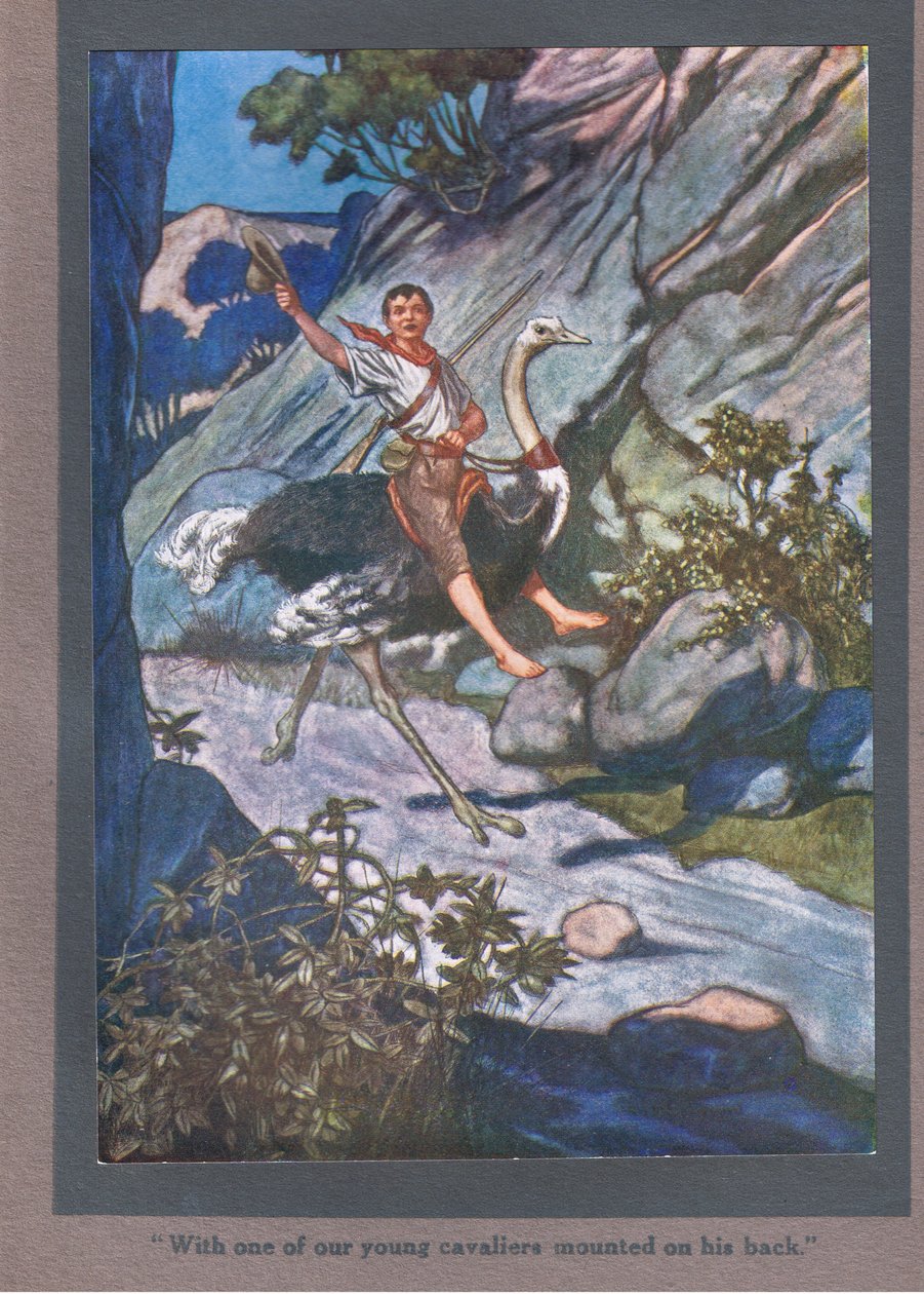 Mit einem unserer jungen Kavaliere auf seinem Rücken von Thomas Heath Robinson