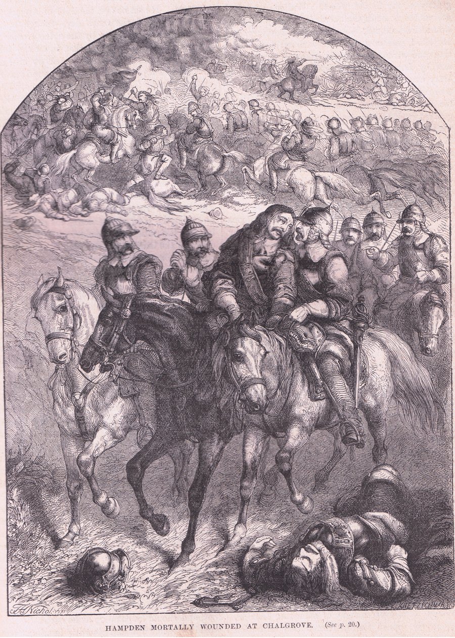 Hampden tödlich verwundet bei Chalgrove AD 1643 von Thomas Henry Nicholson