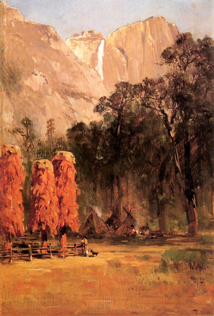 Eichelgranaries der Piute-Indianer, ca. 1873 von Thomas Hill