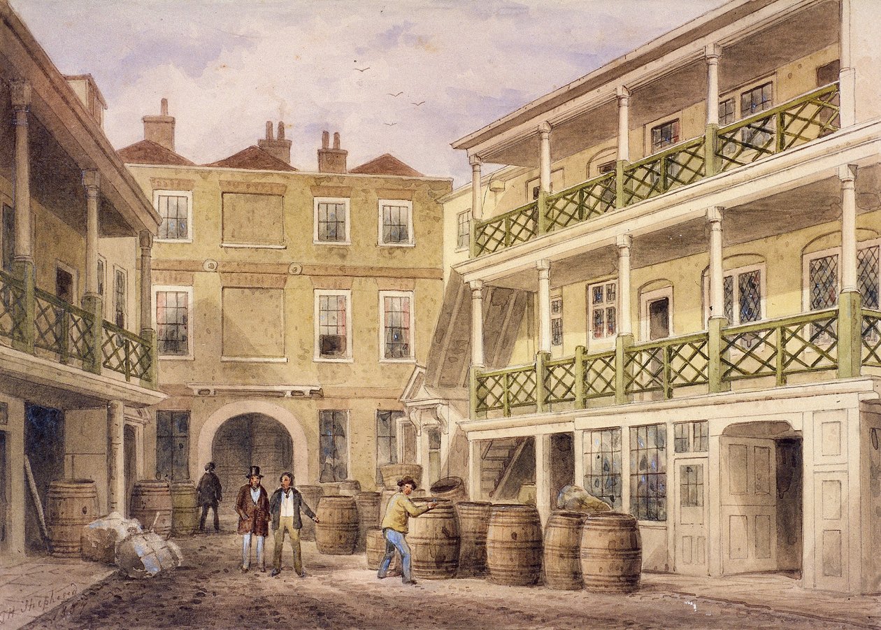 Bell Inn, Aldersgate Street, London von Thomas Hosmer Shepherd