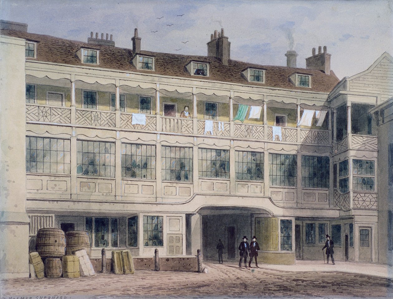 Belle Sauvage Yard, Ludgate Hill, London von Thomas Hosmer Shepherd