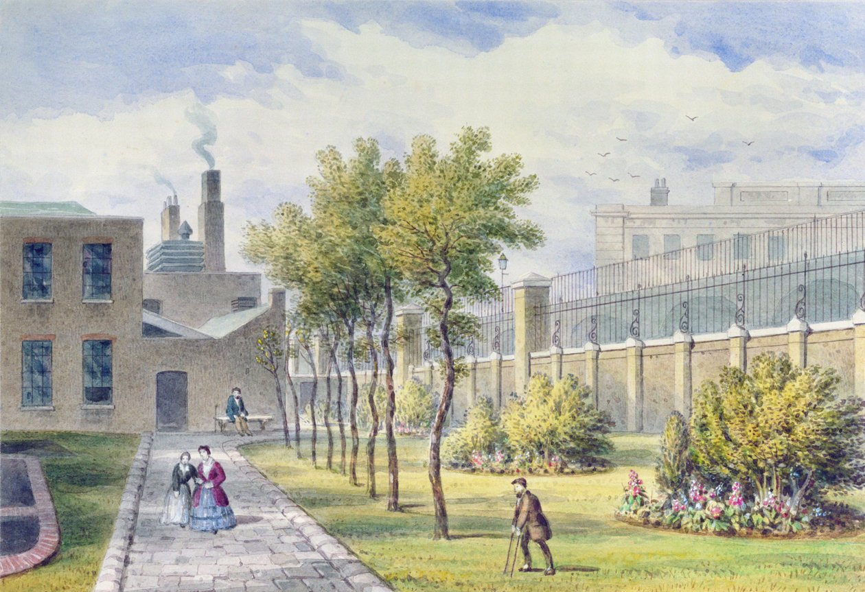 Garten des St. Thomas Krankenhauses, Southwark, London von Thomas Hosmer Shepherd