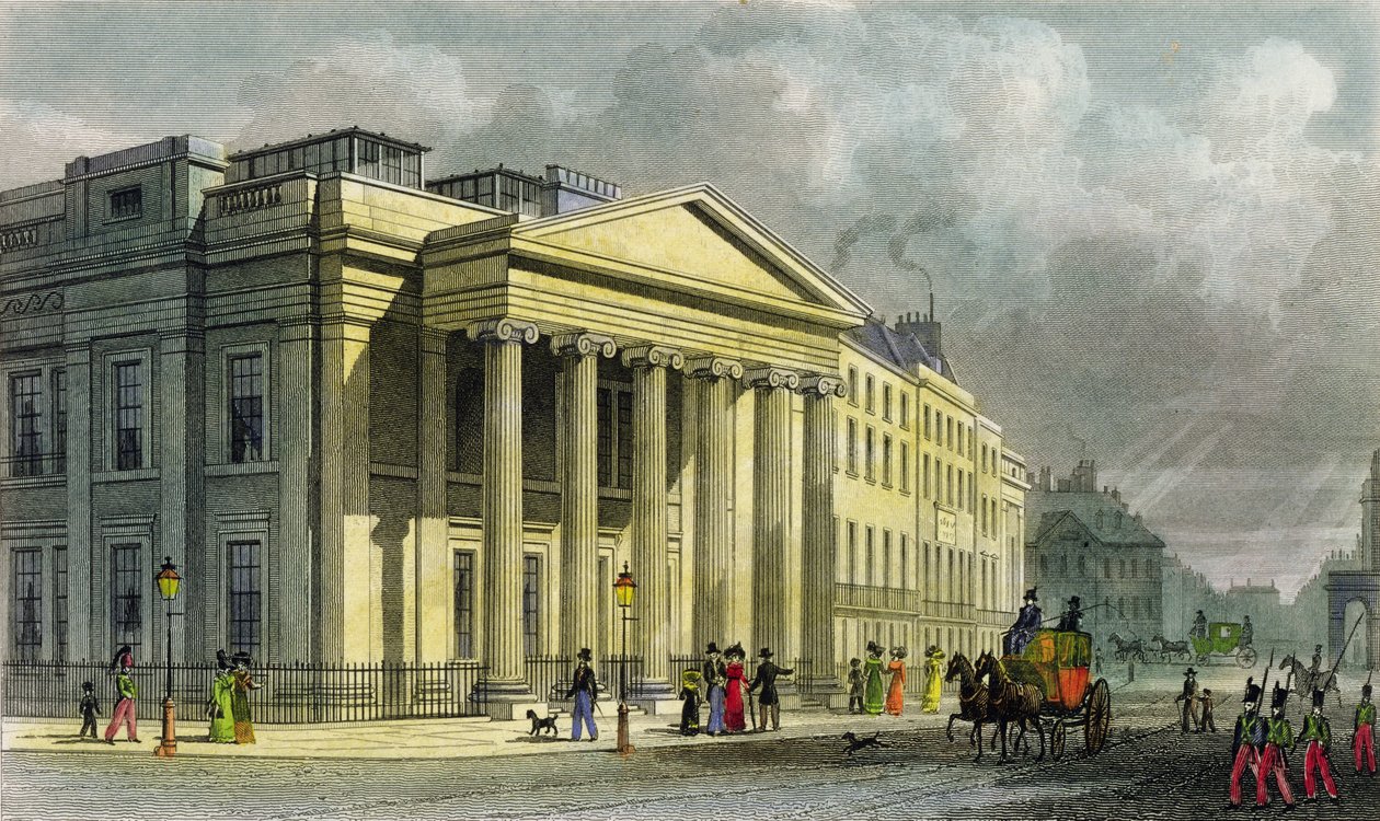 Das neue College der Ärzte, Pall Mall, East, graviert von Thomas Barber von Thomas Hosmer Shepherd