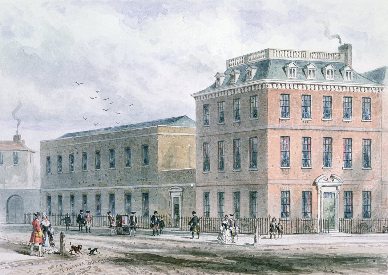 Ansicht des Soho Square und des Carlisle House von Thomas Hosmer Shepherd