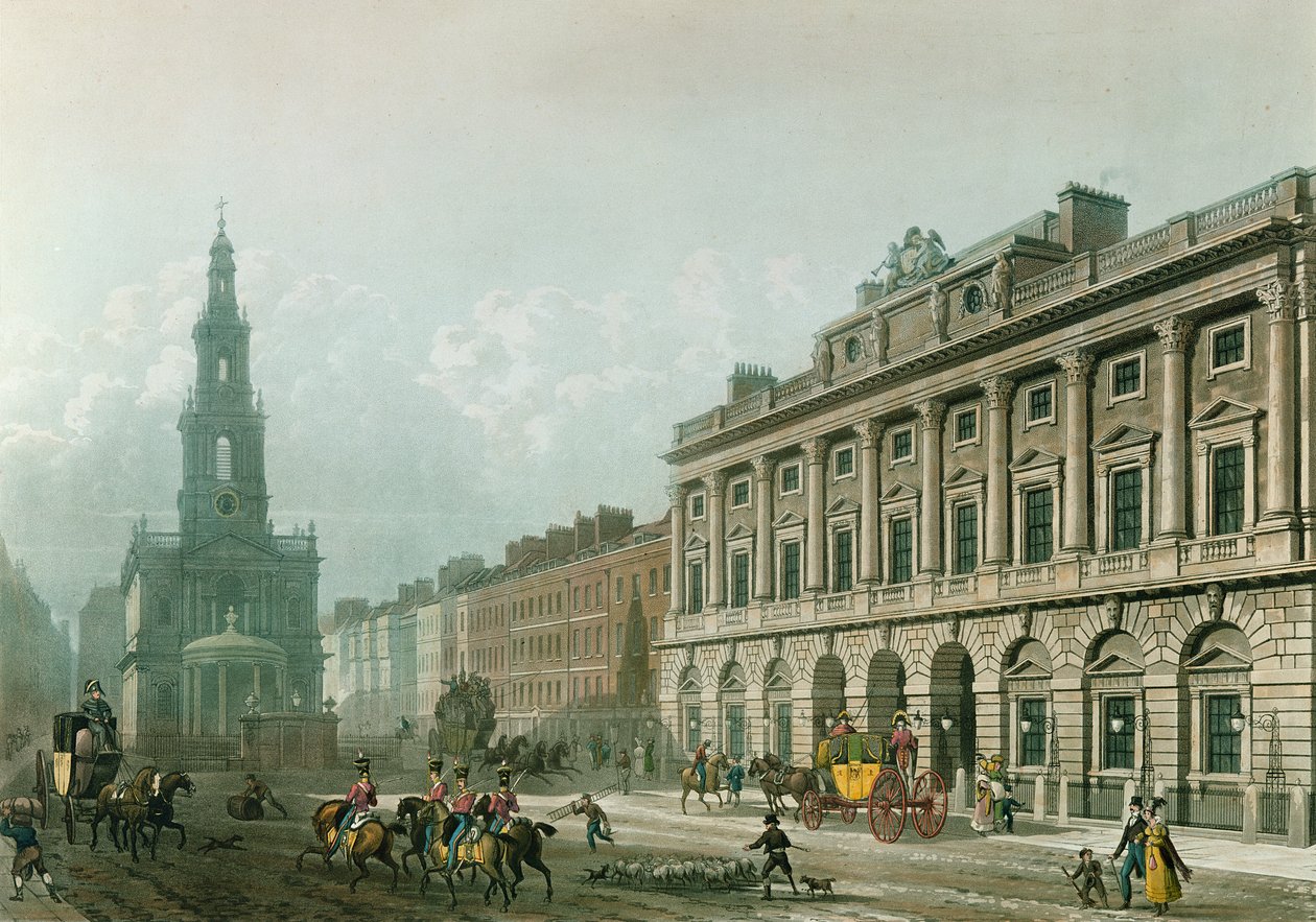 Ansicht von Somerset House, vom Strand aus (aquatinta von J. Bluck, 1819) von Thomas Hosmer Shepherd