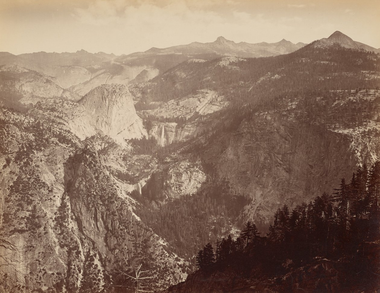Yosemite-Tal von oben / Yowiye und Piwyack. Vernal und Nevada Fall. Yosemite-Tal vom Glacier Point von Thomas Houseworth and Company