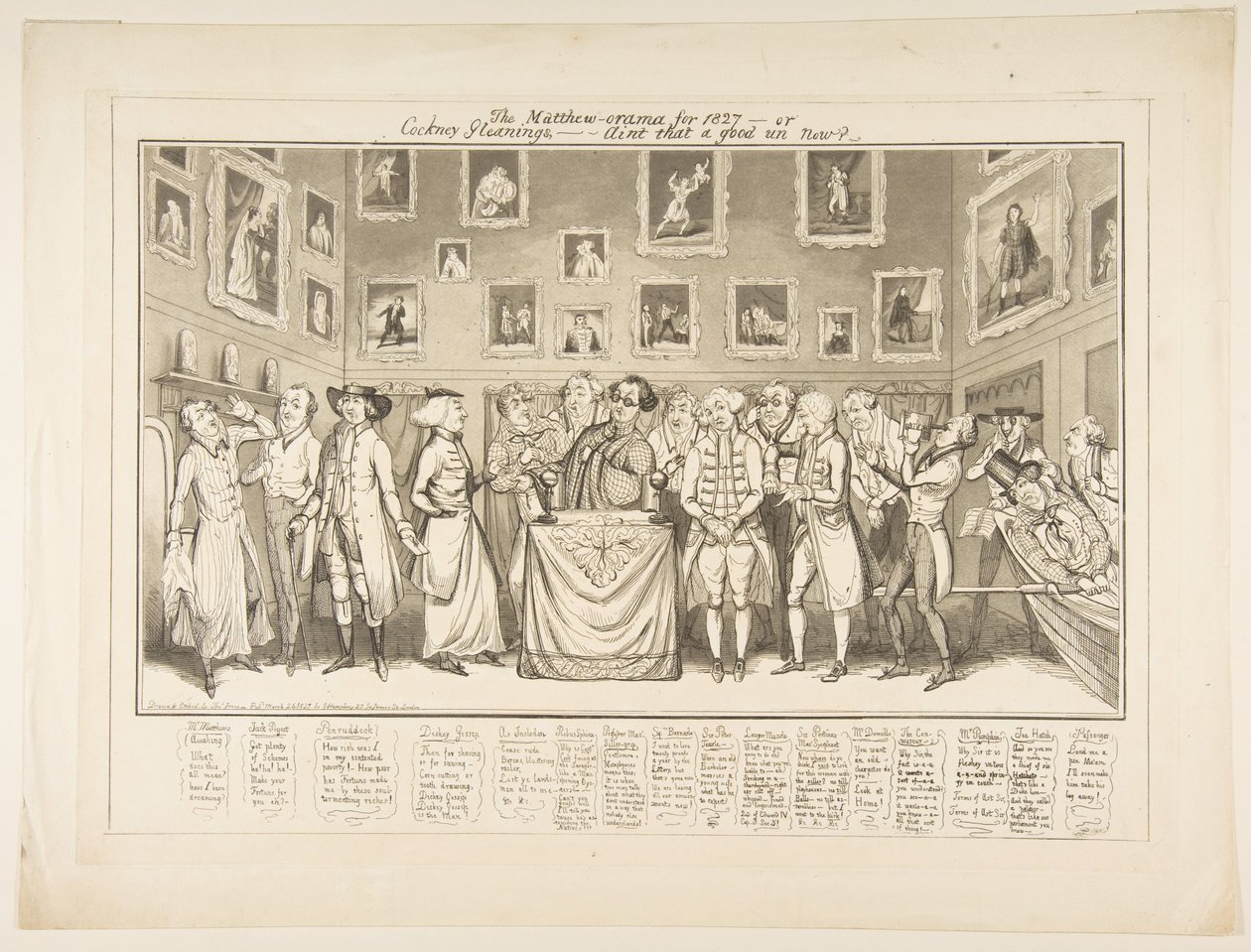 Das Matthew-orama für 1827 oder Cockney Gleanings, ist das nicht ein guter jetzt, 26. März 1827 von Thomas Howell Jones