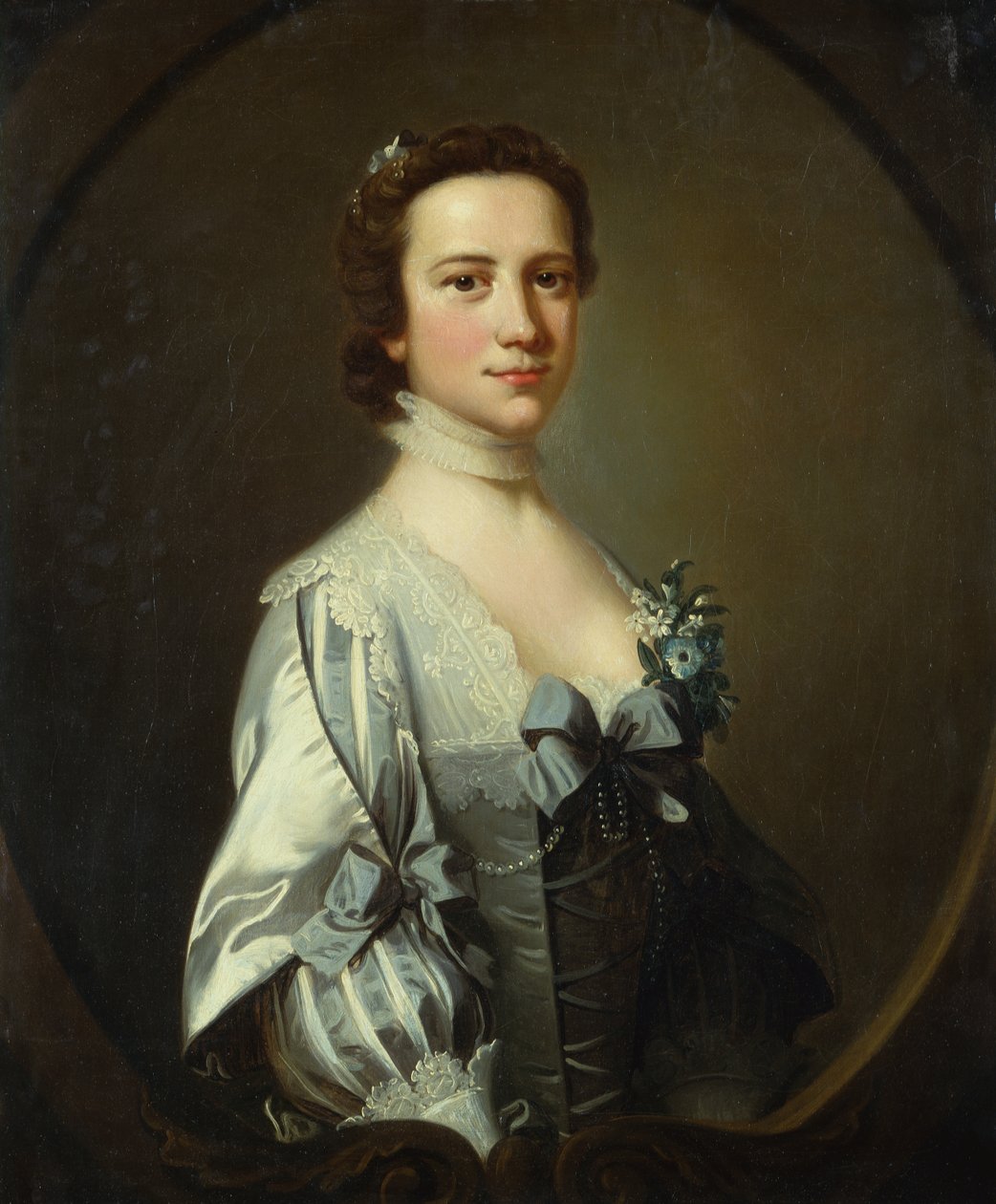 Porträt einer Dame im Van-Dyck-Kleid von Thomas Hudson