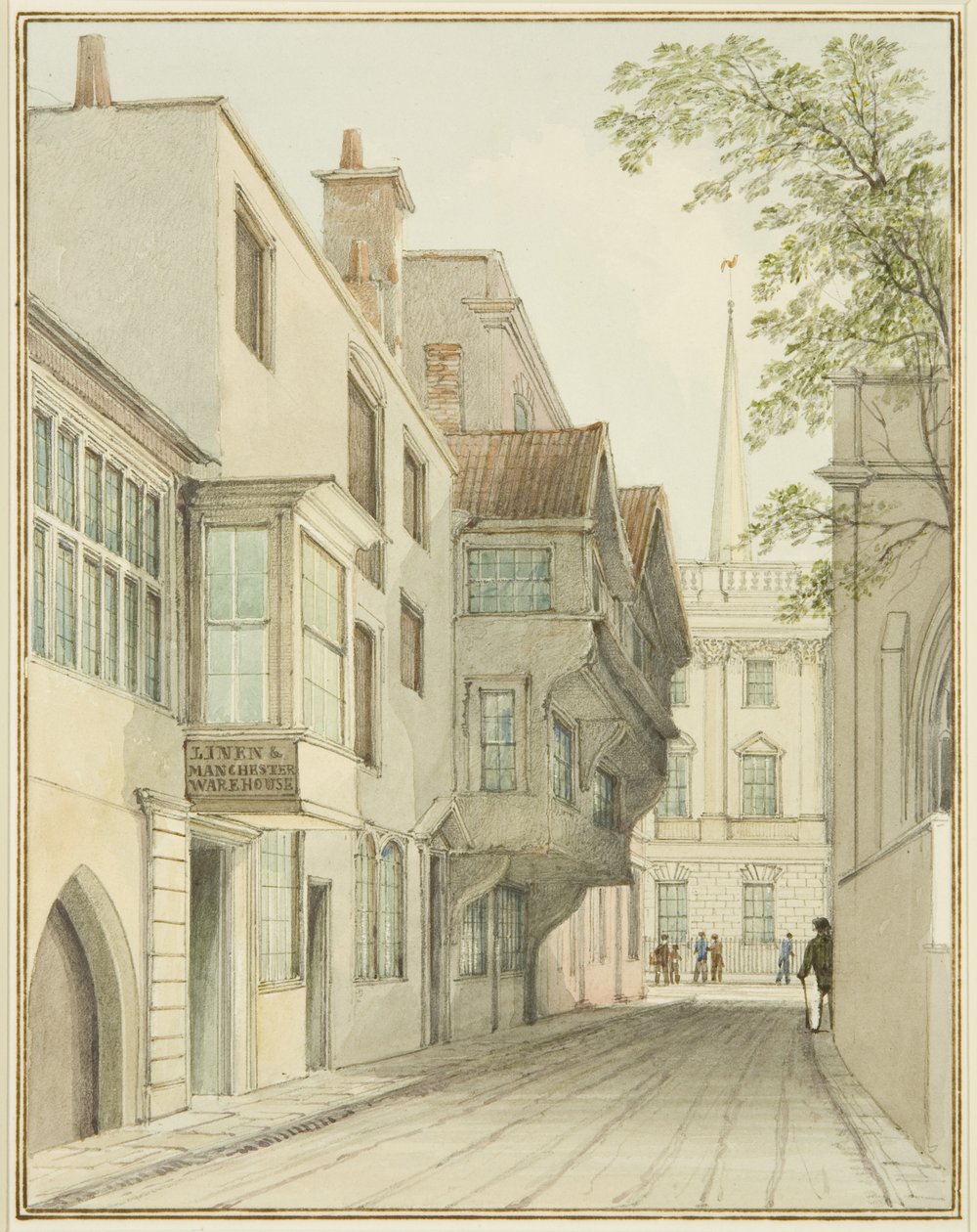 Blick die Small Street hinauf zur Börse von Thomas Leeson the Elder Rowbotham