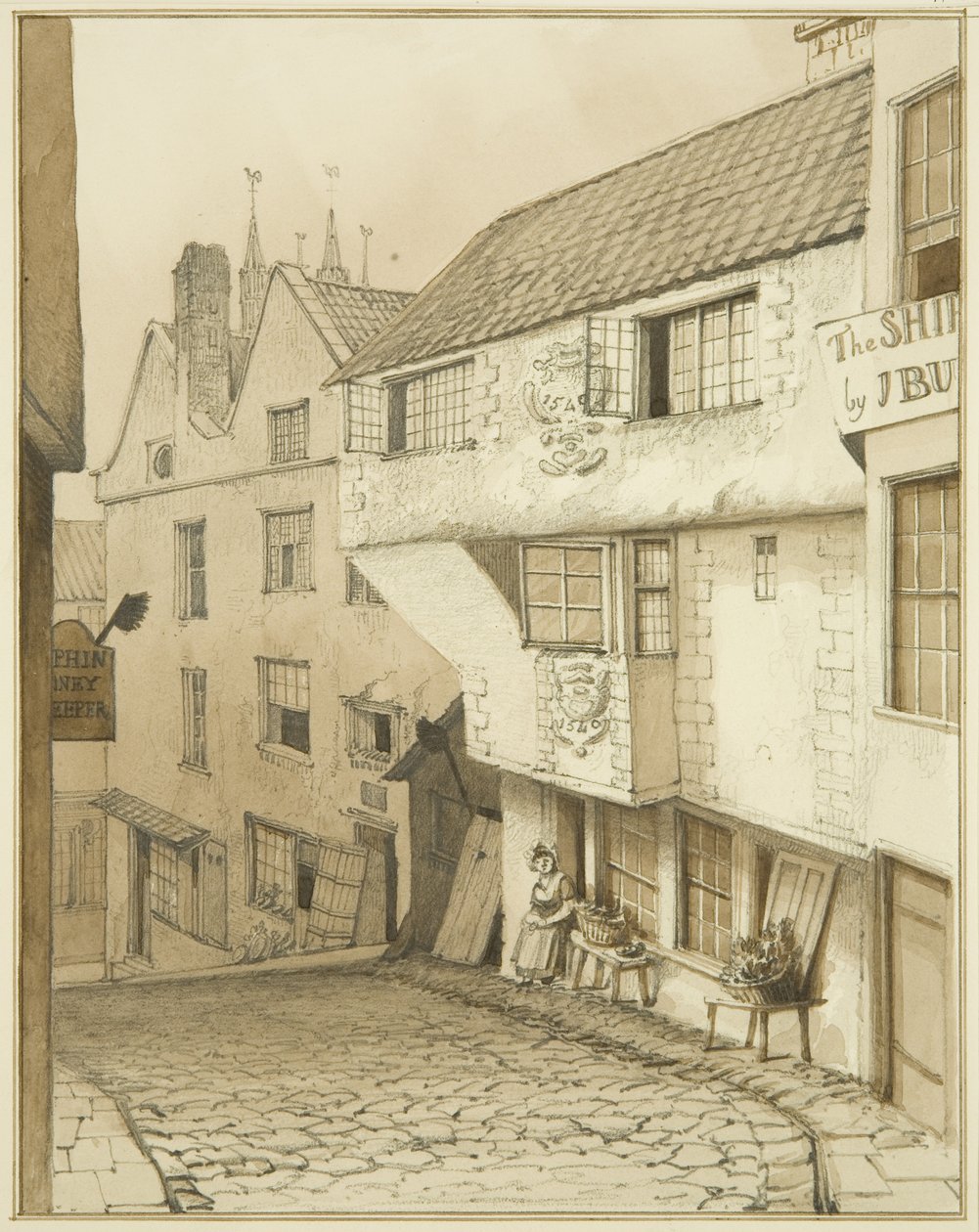 Unteres Ende der Steep Street, mit Haus von Thomas Leeson the Elder Rowbotham