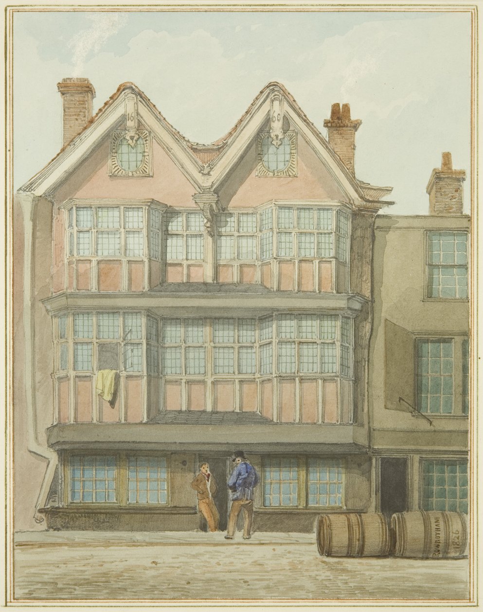 Alte Häuser auf der Westseite, Marsh Street von Thomas Leeson the Elder Rowbotham