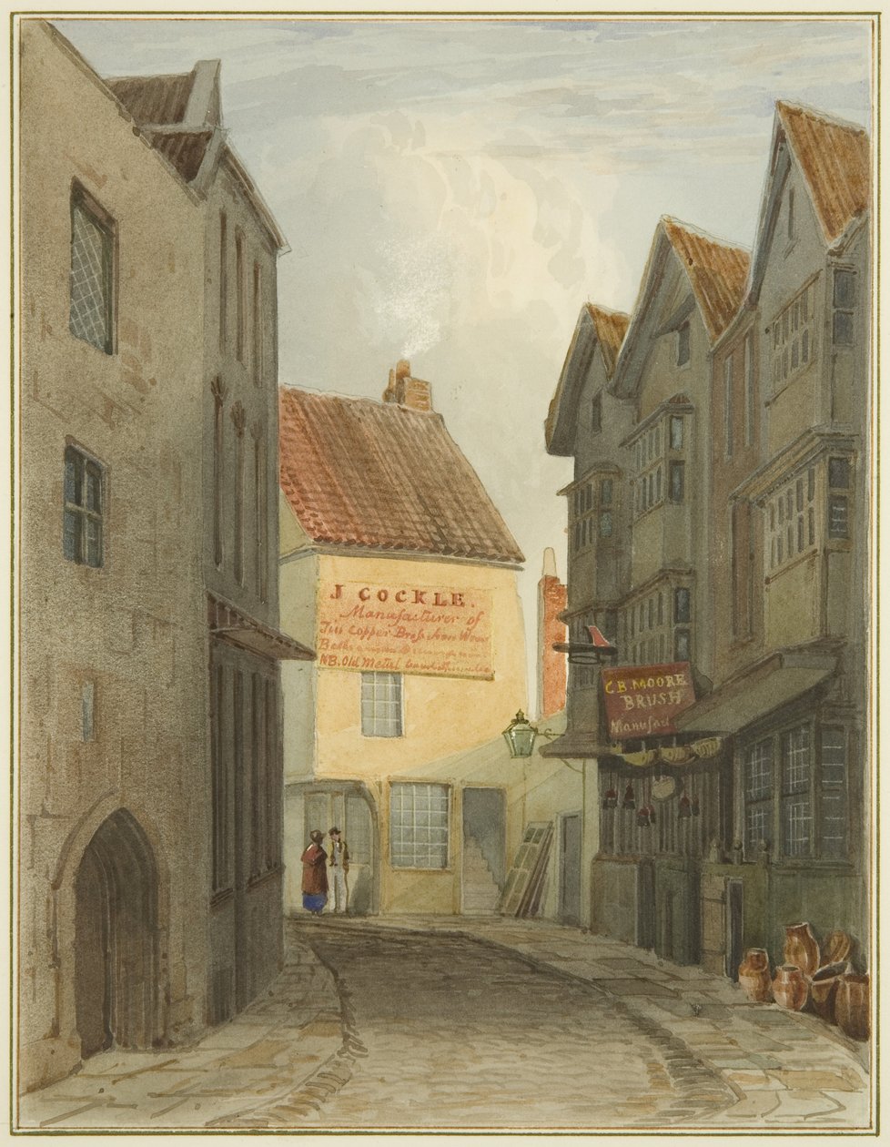 St. Nicholas Street von der Kreuzung mit der Corn Street von Thomas Leeson the Elder Rowbotham