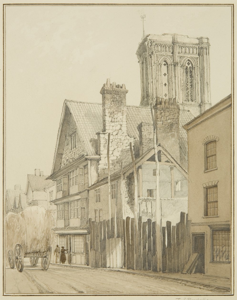 Temple Street, mit Blick auf den Turm der Temple Church von Thomas Leeson the Elder Rowbotham