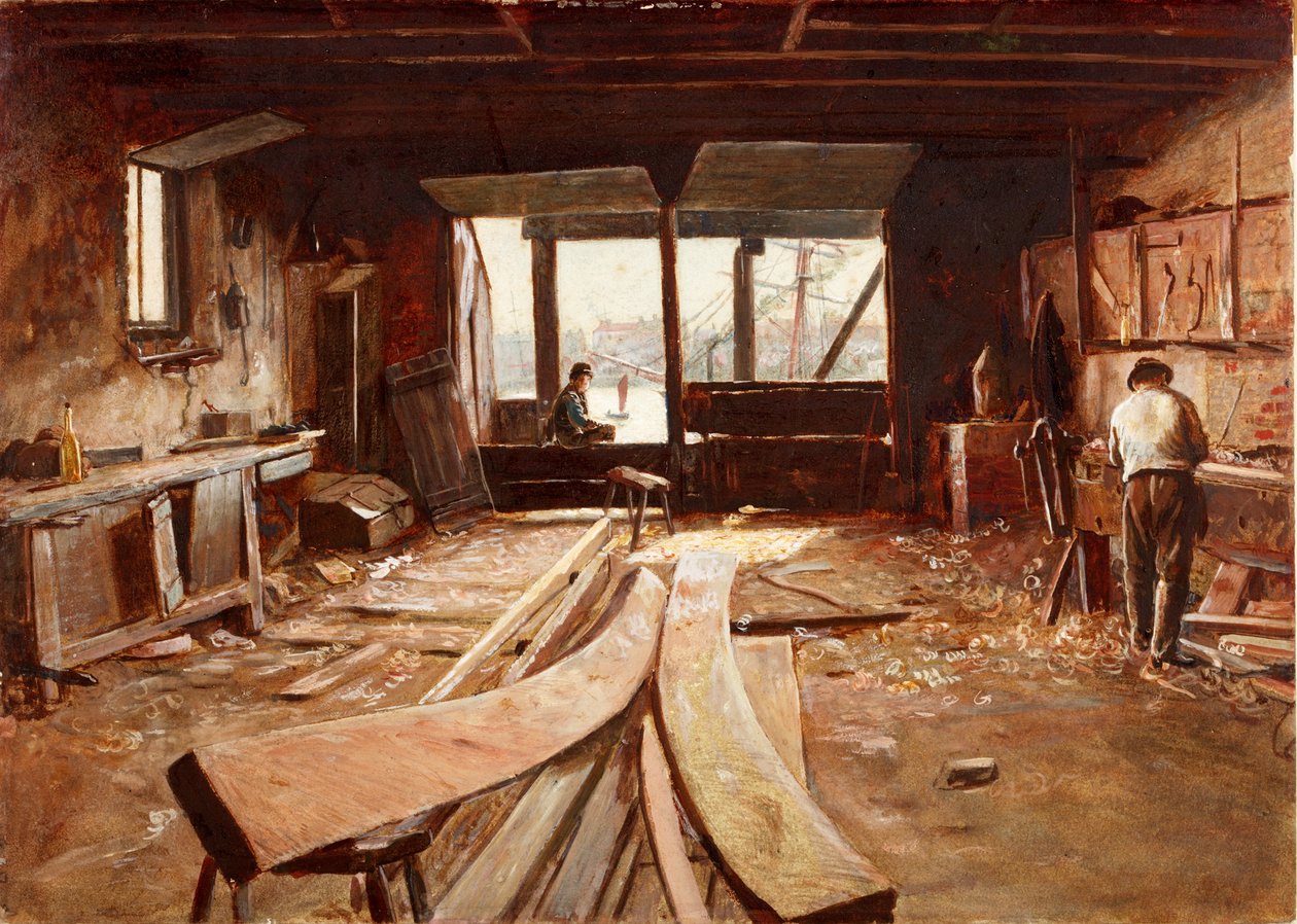 Die Werkstatt des Bootsbauers von Thomas Marie Madawaska Hemy