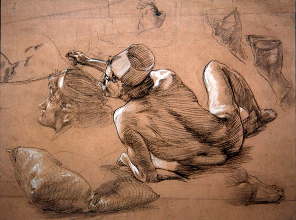 Liegender männlicher Akt, um 1880 von Thomas Matthews Rooke