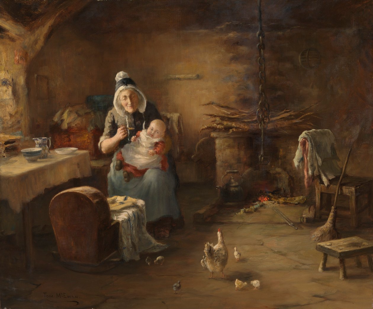 Innenraum einer Bauernhütte von Thomas McEwan