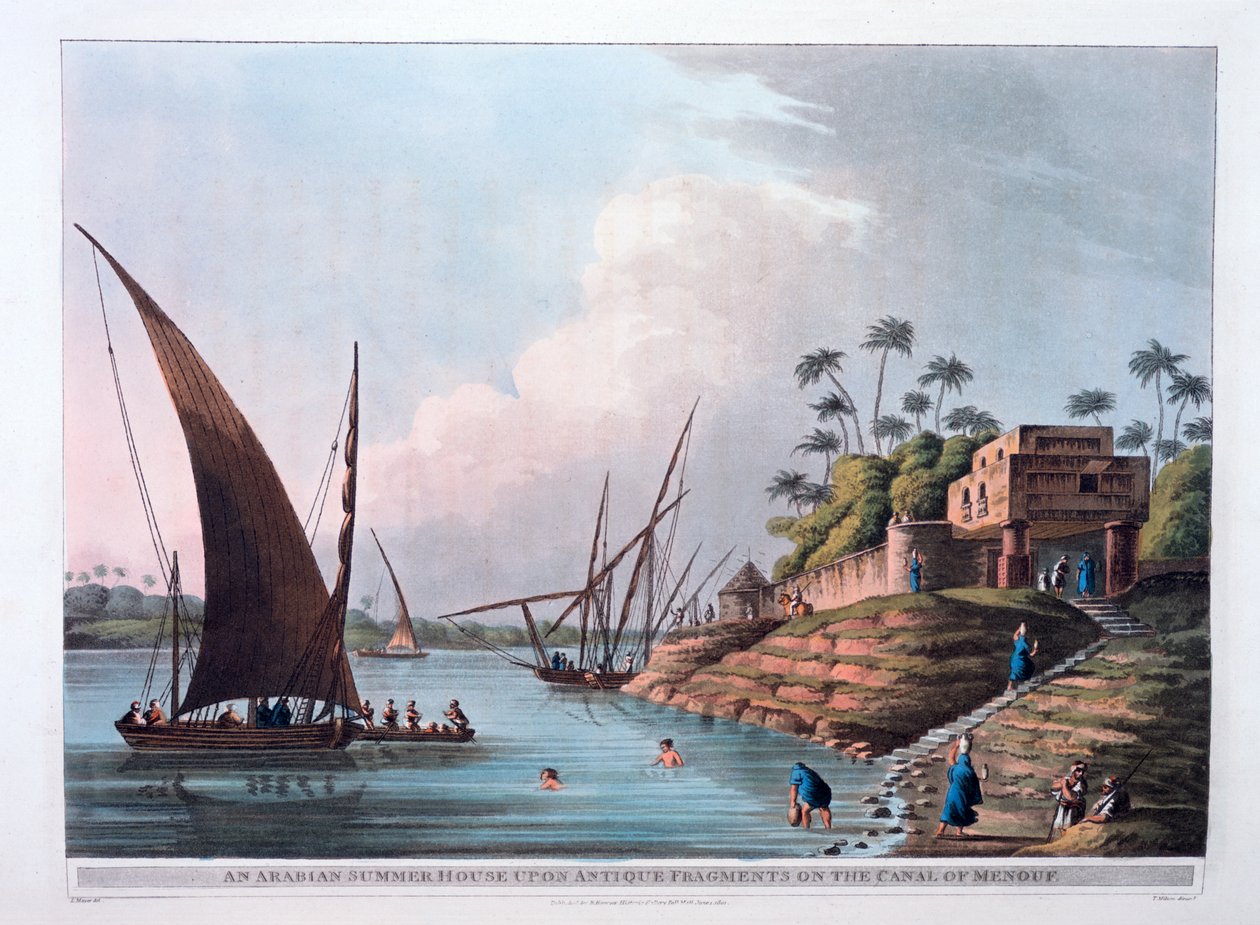 Arabisches Sommerhaus am Kanal von Menouf, Ägypten von Thomas Milton