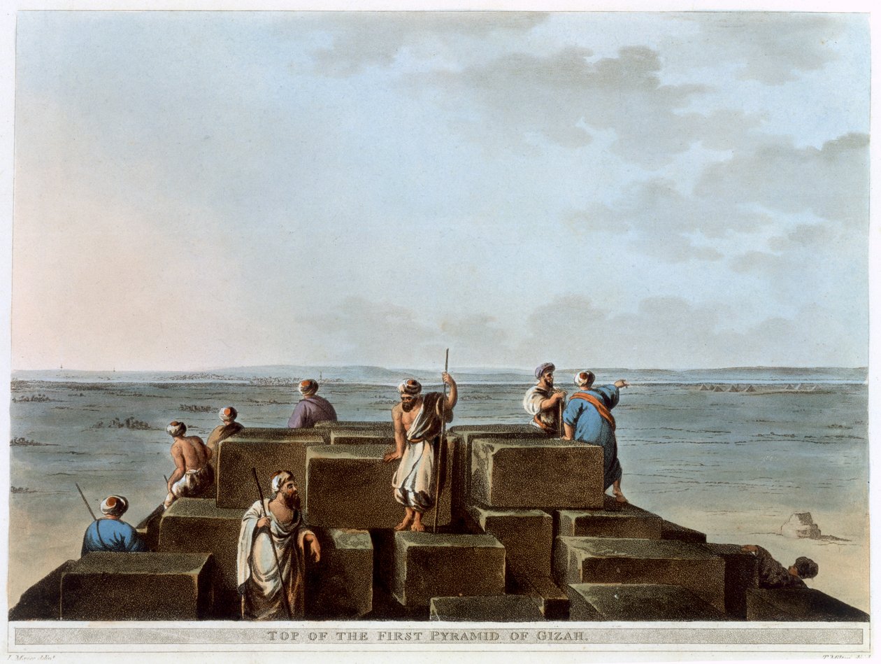 Spitze der ersten Pyramide von Gizeh, Ägypten, 1802 von Thomas Milton