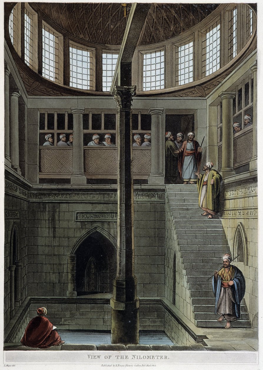 Ansicht des Nilometers. In „Ansichten von Ägypten“ von Thomas Milton