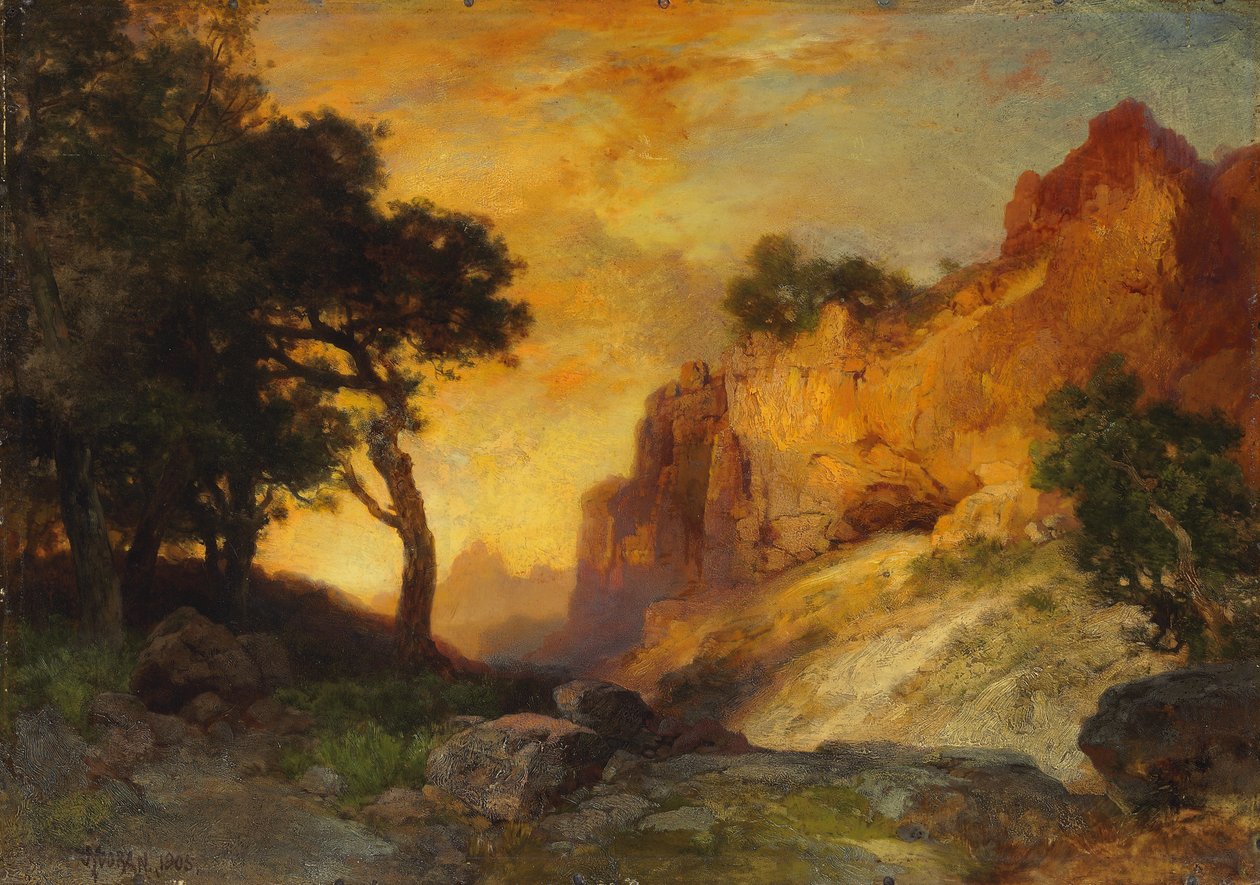 Ein Seitencanyon, Grand Canyon, Arizona, 1905 von Thomas Moran
