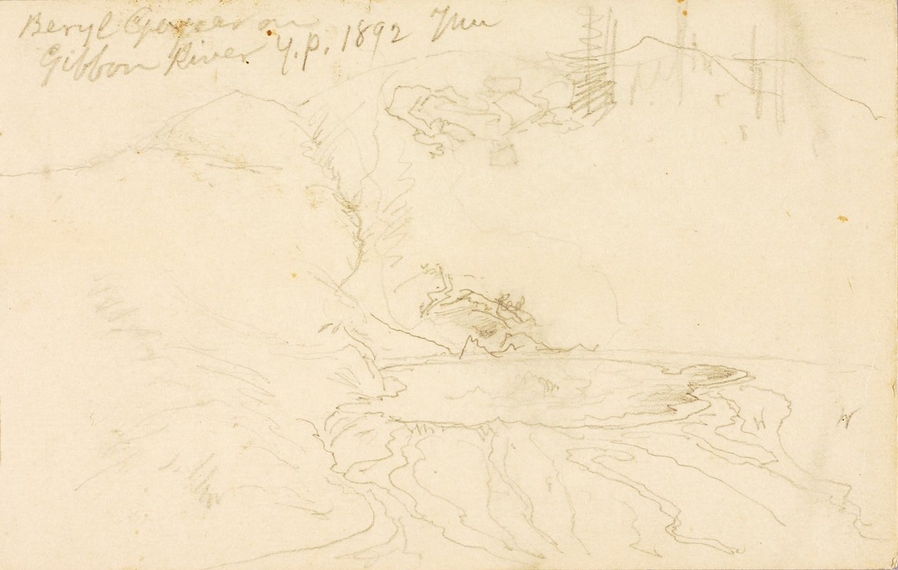 Beryl Geysir am Gibbon River, Yellowstone Park von Thomas Moran